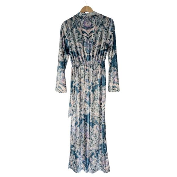 Free People Blue Delphine Velvet Long Sleeve Jumpsuit - Picture 8 of 8